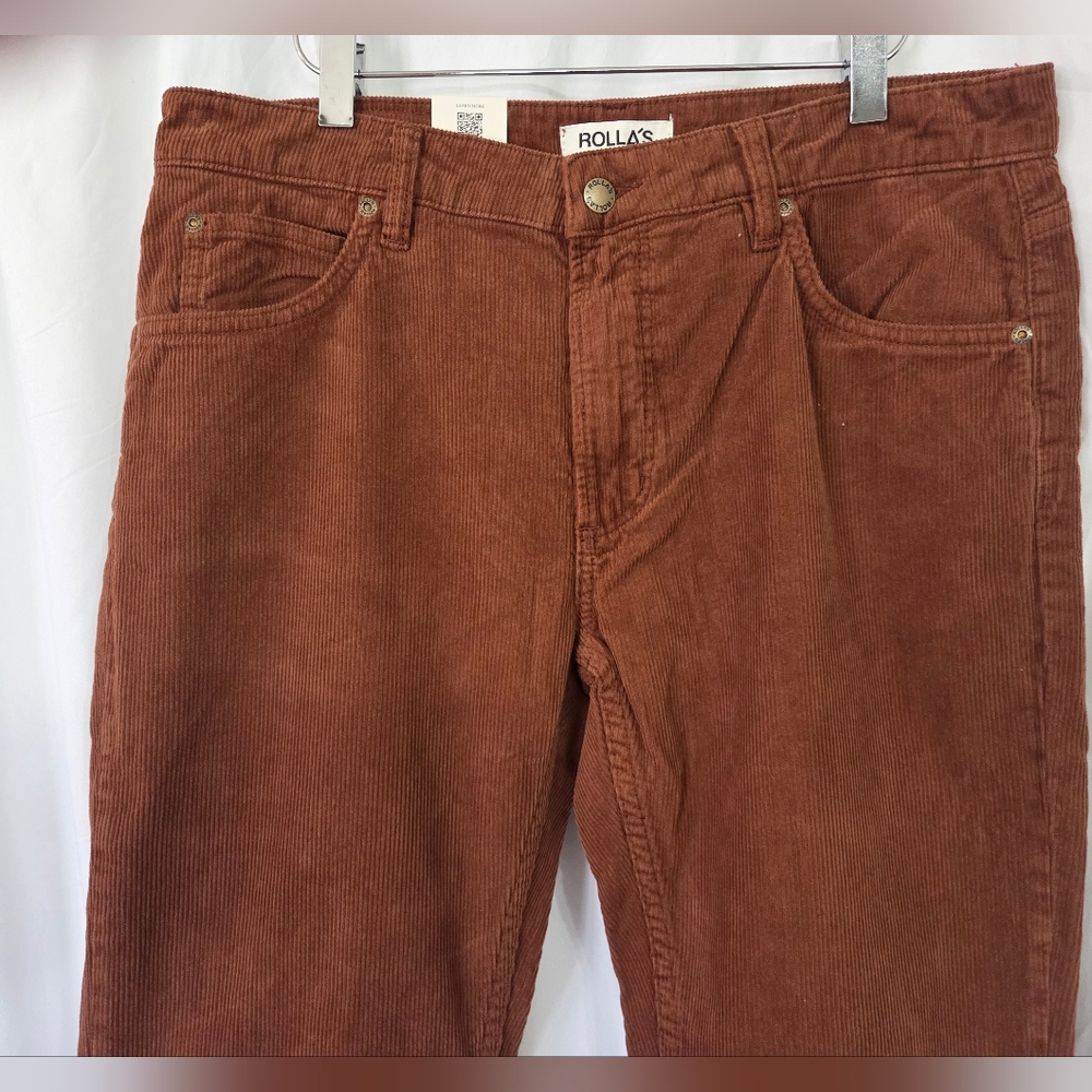 Rolla's NWT Rust Corduroy Relaxed Tapered Pants Size 32